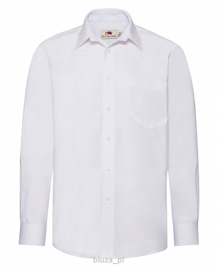 Męska koszula z dł.rękawami kolor biały FRUIT of the LOOM