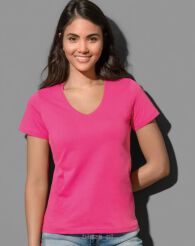Damski T-shirt V-neck kolor różowy STEDMAN