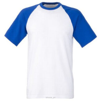 T-shirt BASEBALL kolor biały/niebieski FRUIT of the LOOM - 2