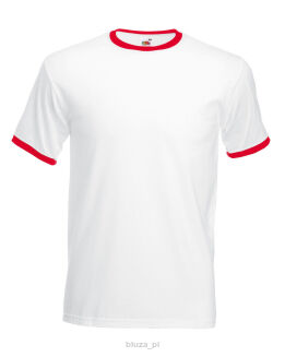 T-shirt RINGER kolor biały/czerwony FRUIT of the LOOM - 2